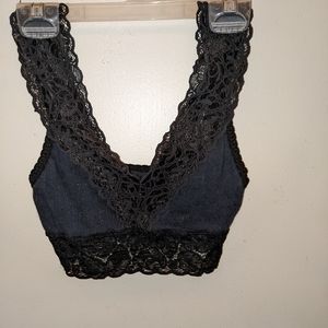 VINTAGE(set) BLACK LACE BRALETTE w/pant